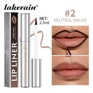 Lakerain Neutral Mauve Shade #2 Lip Liner Peel Off Tattoo New